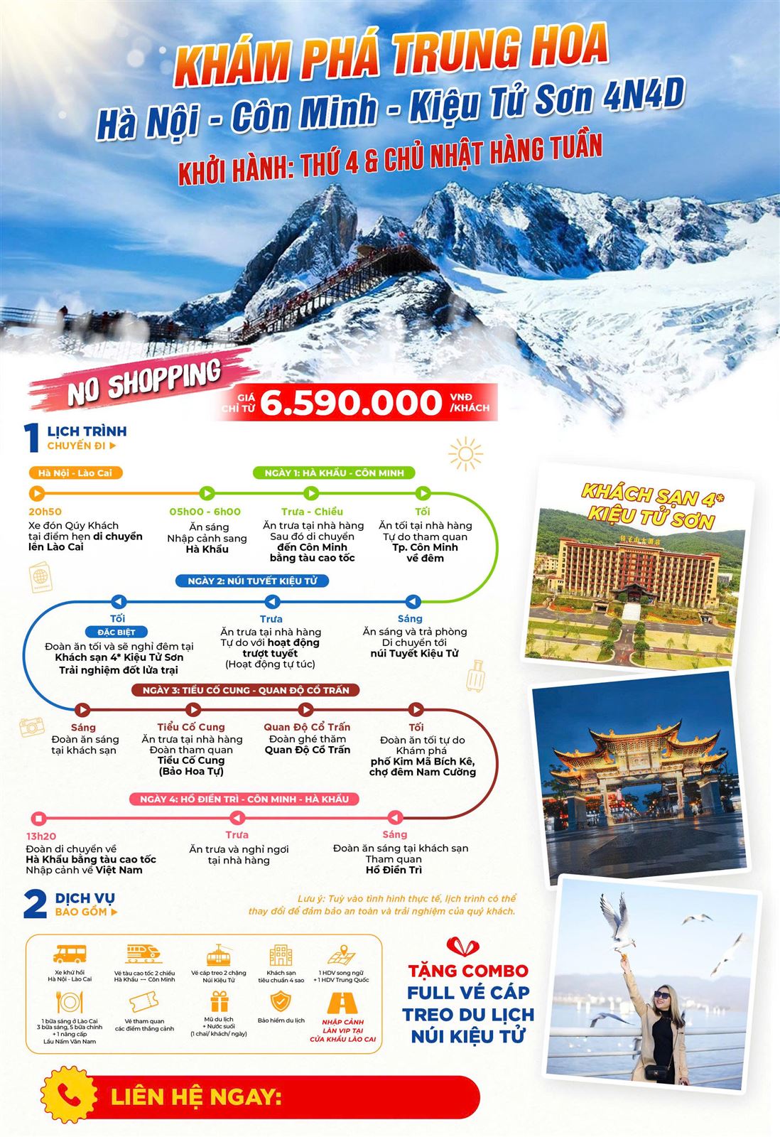 HÀ NỘI – CÔN MINH – NÚI TUYẾT KIỆU TỬ 